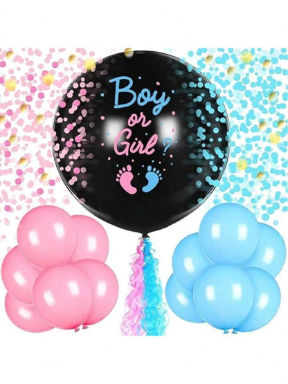 36-Inch Black Perfect Circle Gender Revealing Balloon Boys And Girls Boyorgirl Party Decoration Arrangement Balloons
