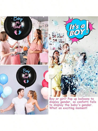 36-Inch Black Perfect Circle Gender Revealing Balloon Boys And Girls Boyorgirl Party Decoration Arrangement Balloons