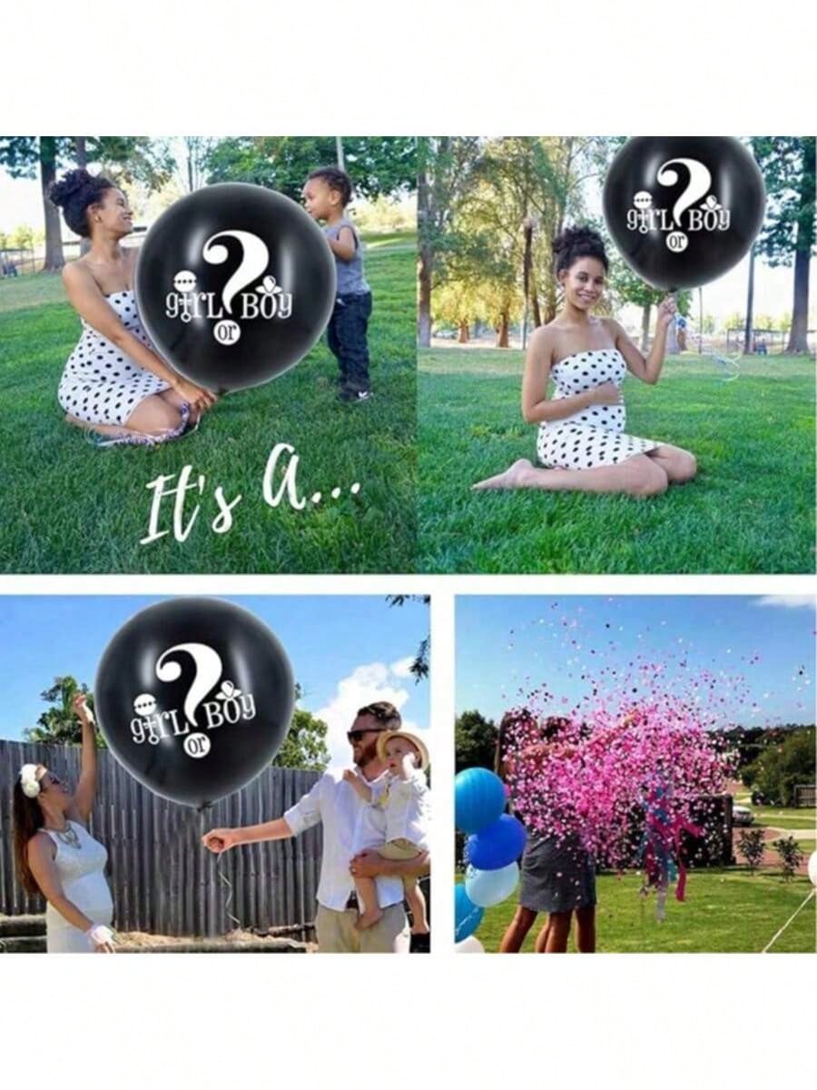 36-Inch Black Perfect Circle Gender Revealing Balloon Boys And Girls Boyorgirl Party Decoration Arrangement Balloons