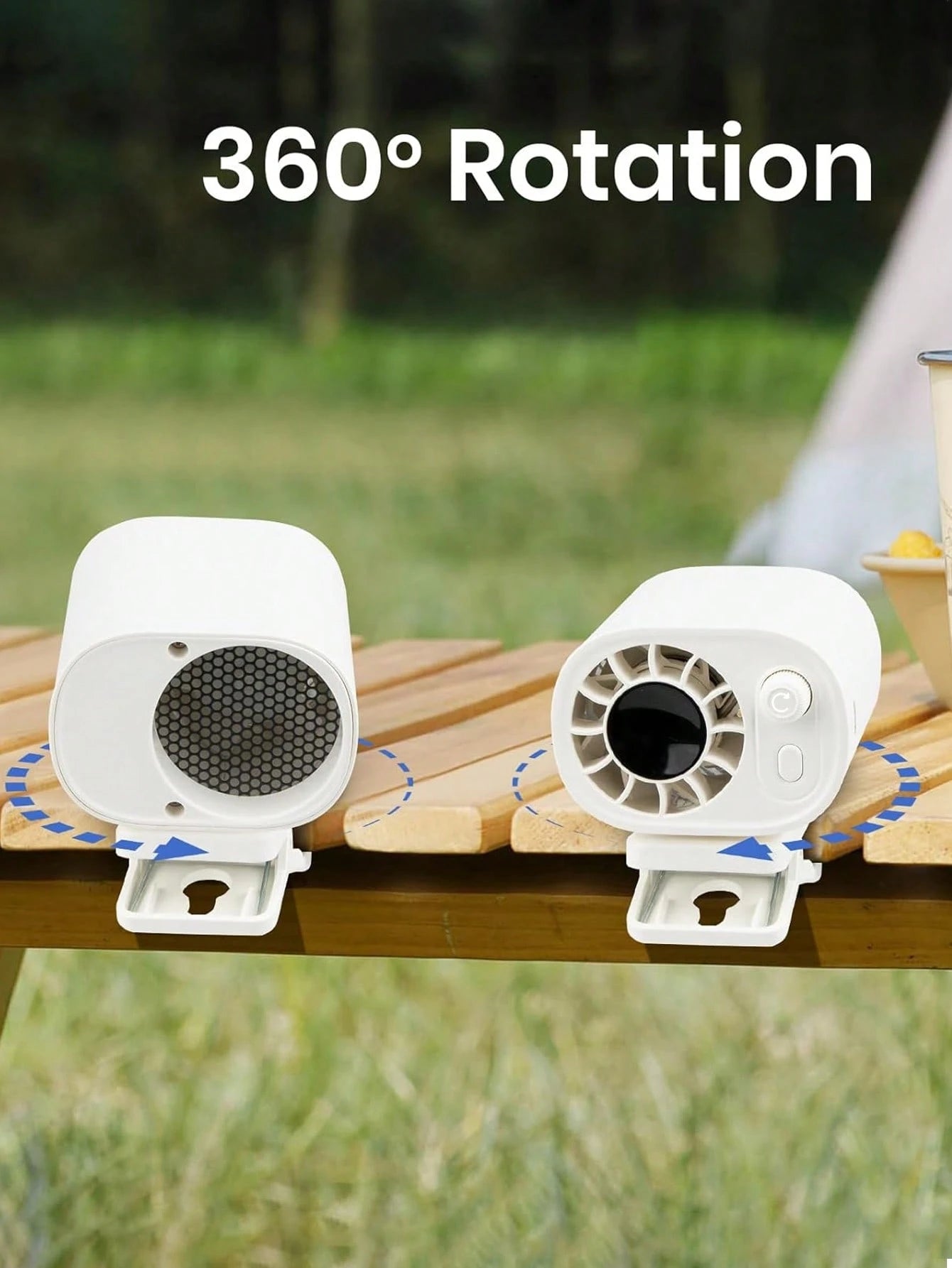 360° Adjustable Car Cooling Fan, 100 Speed Settings, USB Rechargeable Clip-On Mini Fan With Lithium Battery, Portable Car Vent/Desktop Fan, Suitable For Driving, Travel, Camping, Office, Car Accessory