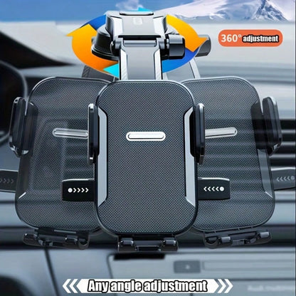 360° Adjustable Suction Cup Car Phone Mount, Stable Dashboard Windshield Cell Phone Holder, Universal Auto Smartphone Cradle For GPS Navigation, Compatible With All Mobile Phones