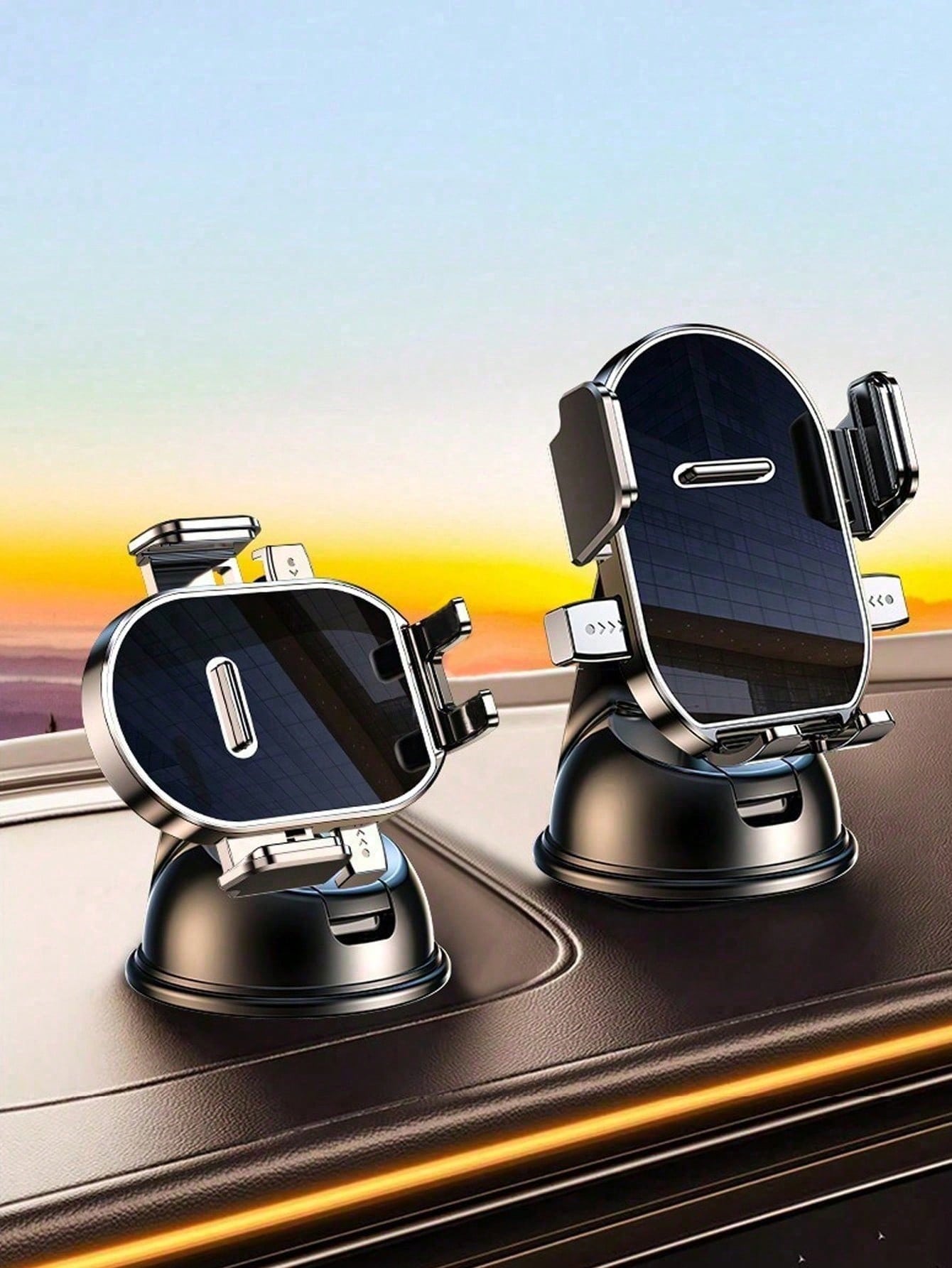 360° Rotatable Dashboard Phone Holder- With Suction Cup Base, Auto-Locking Mechanism, Anti-Shake, Universal Car Navigation Mount