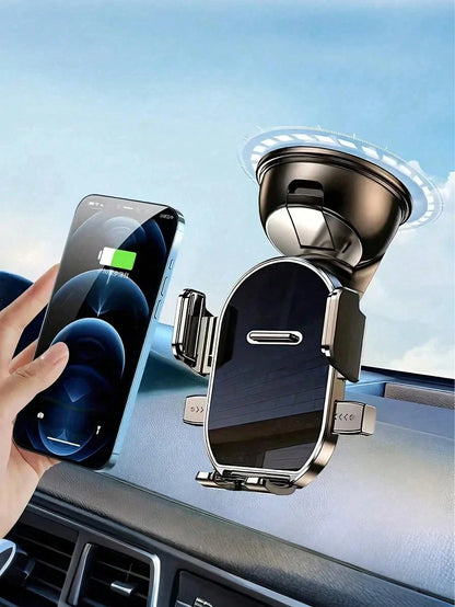 360° Rotatable Dashboard Phone Holder- With Suction Cup Base, Auto-Locking Mechanism, Anti-Shake, Universal Car Navigation Mount