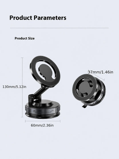 360° Rotatable Foldable Magnetic Car Phone Holder, Vacuum Suction Cup Universal Dashboard/Desk Phone Base, Strong Magnetic Car Navigation Mount, Suitable For Rough Surfaces