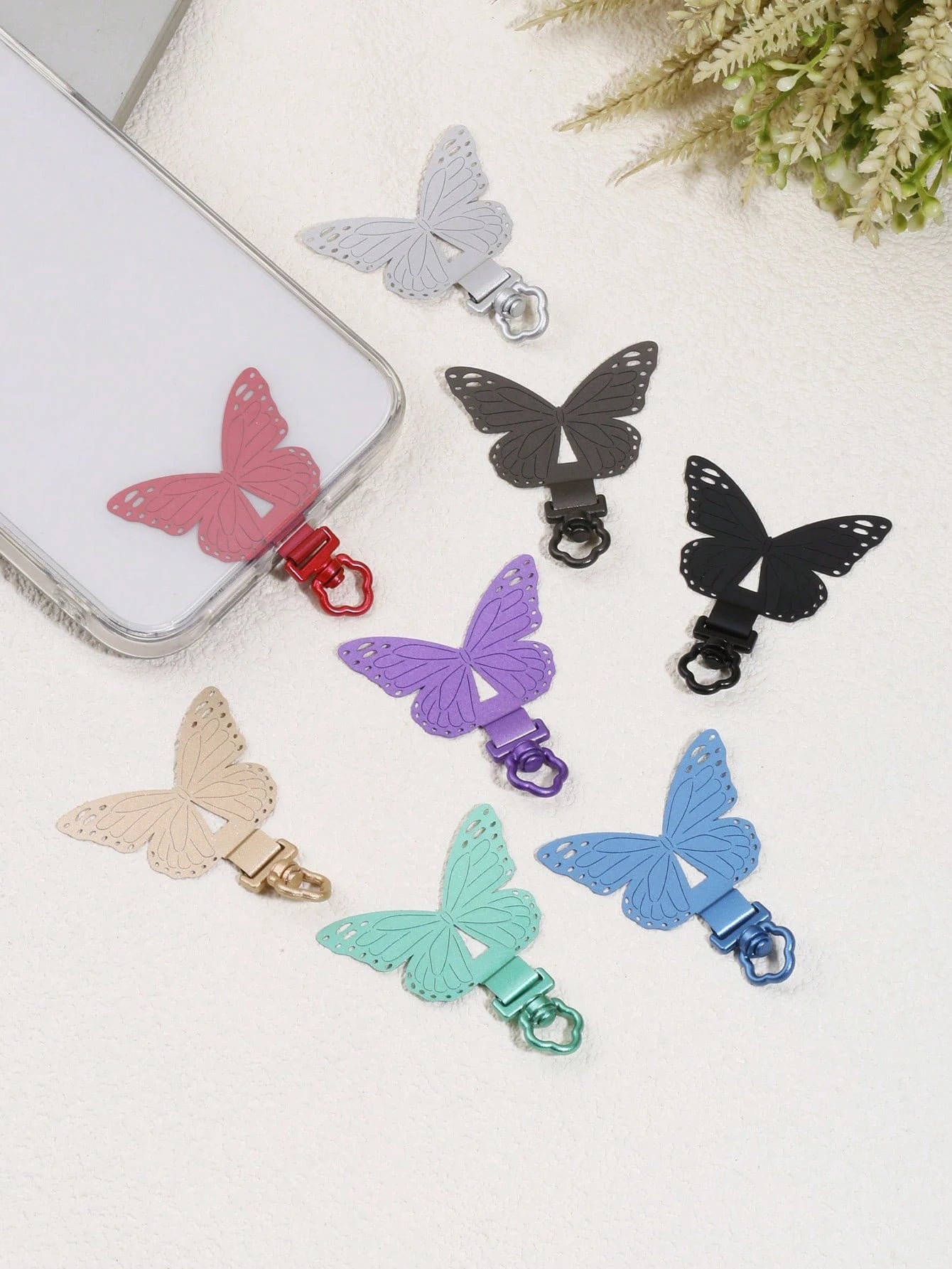 360° Rotatable Ultra-Thin 0.2mm Phone Holder Plate, 304 Stainless Steel Phone Clip, Phone Lanyard Accessory, Single Buckle Pad, Ultra-Thin Anti-Lost Back Sticker, Sturdy Connection Pad, Single Ear Pho