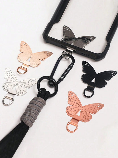 360° Rotatable Ultra-Thin 0.2mm Phone Holder Plate, 304 Stainless Steel Phone Clip, Phone Lanyard Accessory, Single Buckle Pad, Ultra-Thin Anti-Lost Back Sticker, Sturdy Connection Pad, Single Ear Pho