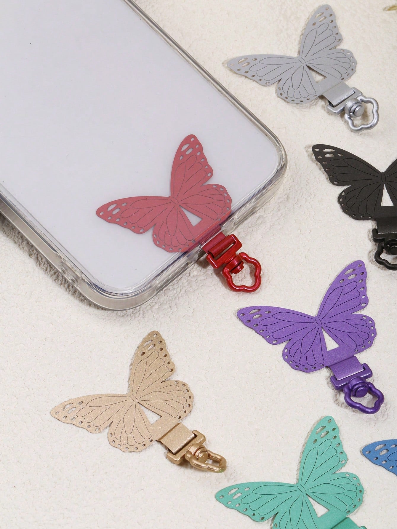 360° Rotatable Ultra-Thin 0.2mm Phone Holder Plate, 304 Stainless Steel Phone Clip, Phone Lanyard Accessory, Single Buckle Pad, Ultra-Thin Anti-Lost Back Sticker, Sturdy Connection Pad, Single Ear Pho