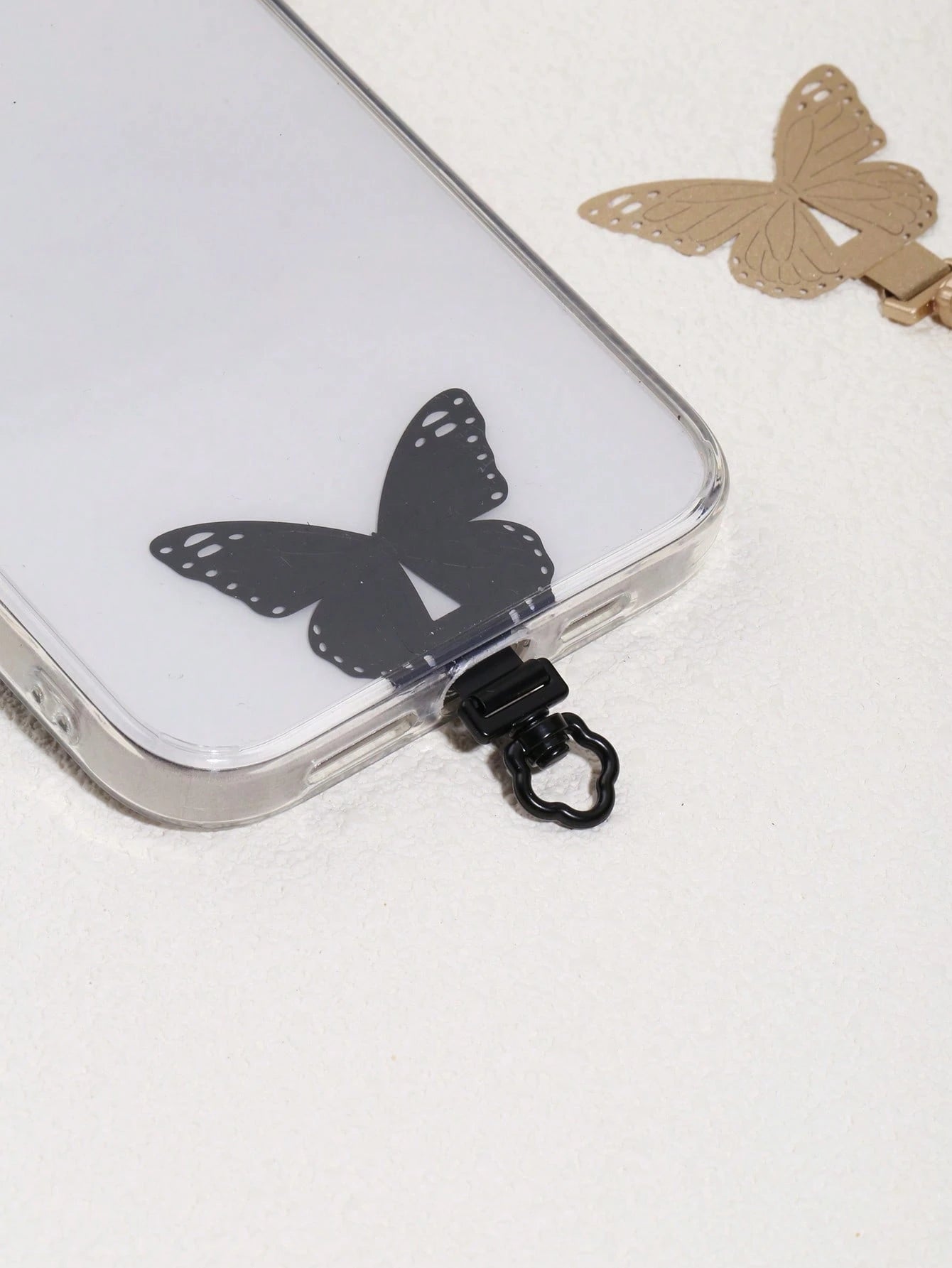 360° Rotatable Ultra-Thin 0.2mm Phone Holder Plate, 304 Stainless Steel Phone Clip, Phone Lanyard Accessory, Single Buckle Pad, Ultra-Thin Anti-Lost Back Sticker, Sturdy Connection Pad, Single Ear Pho