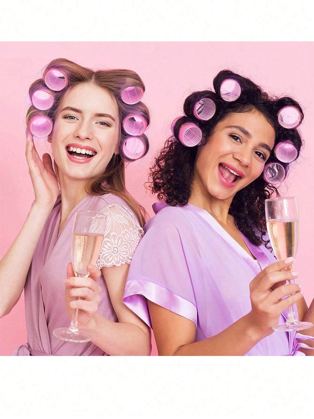 36pcs Self-Adhesive Hair Rollers Set For Different Hair Lengths, Heatless Curlers With Clips As Diy Hair Styling Tool
