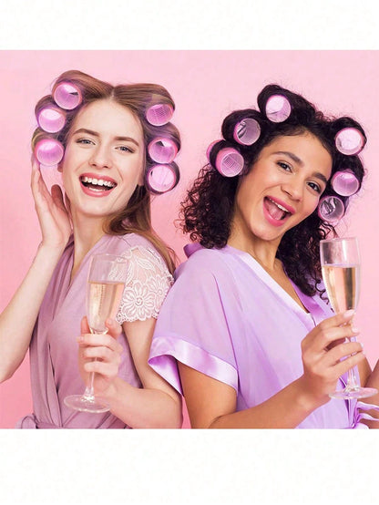 36pcs Self-Adhesive Hair Rollers Set For Different Hair Lengths, Heatless Curlers With Clips As Diy Hair Styling Tool