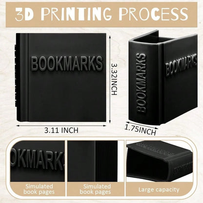 3D Book-Shaped Bookmark Holder, Perfect Gift For Book Lovers, Students & Teachers, Creative Stationery Organizer, Desk Decor Accessory, Unique Reading Enthusiast Gift, Bookish Home Organization, Liter