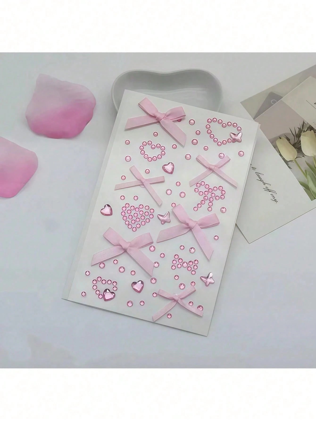 3D Sweet Style Rhinestone Bow Belly Sticker, Pregnancy Photo Prop, Glitter Body Sticker For Expectant Mothers, Baby Shower And Gender Reveal Party