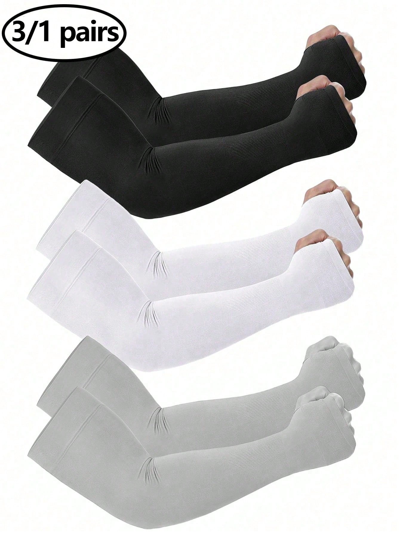 3pcs/1 Pair Male/Female Anti-UV Arm Sleeves, Compression Sleeves For Men To Cover Arms, Male/Female Sun Protection Sleeve Covers- Unisex Sun Protection Arm Sleeves