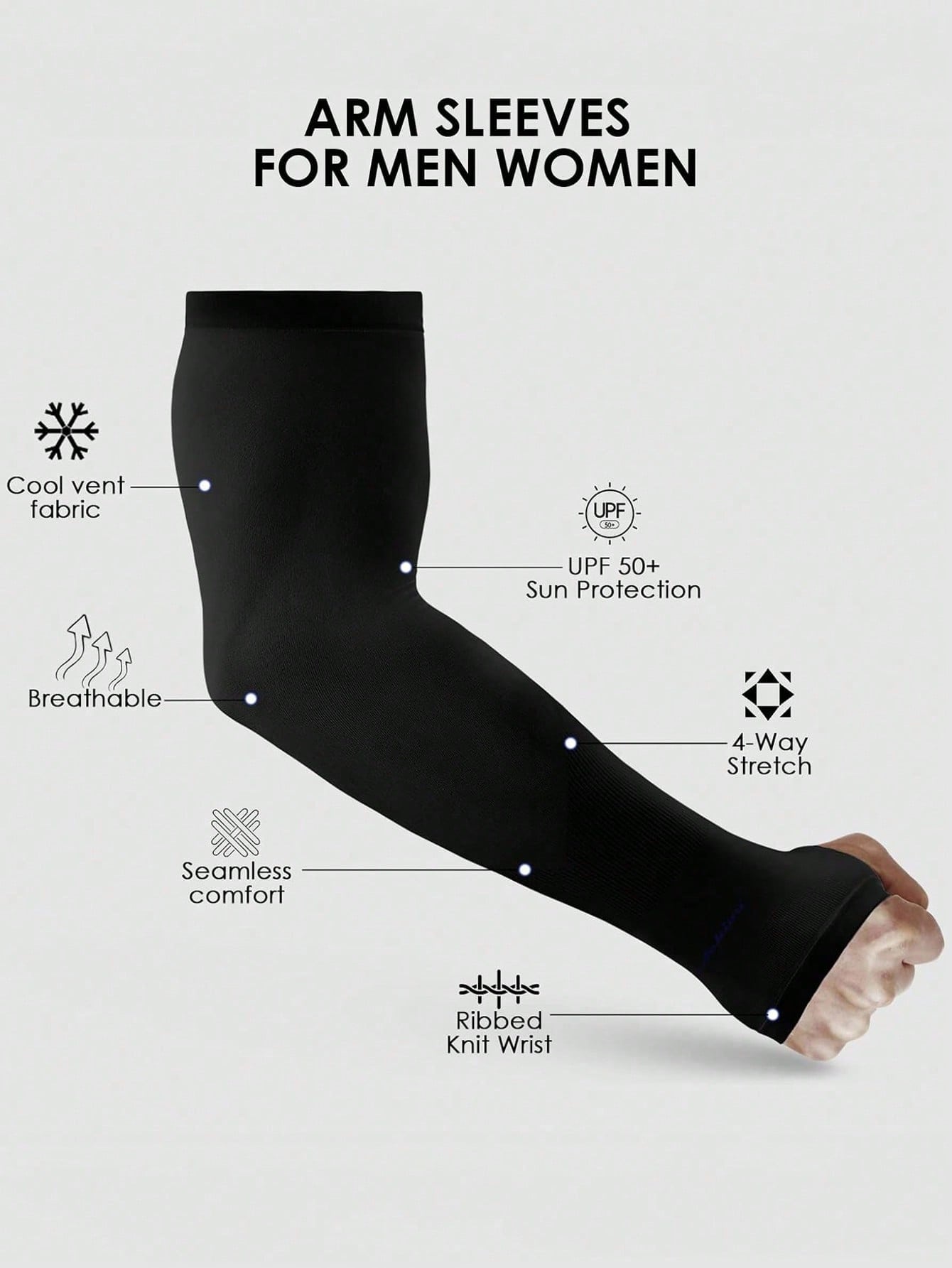 3pcs/1 Pair Male/Female Anti-UV Arm Sleeves, Compression Sleeves For Men To Cover Arms, Male/Female Sun Protection Sleeve Covers- Unisex Sun Protection Arm Sleeves