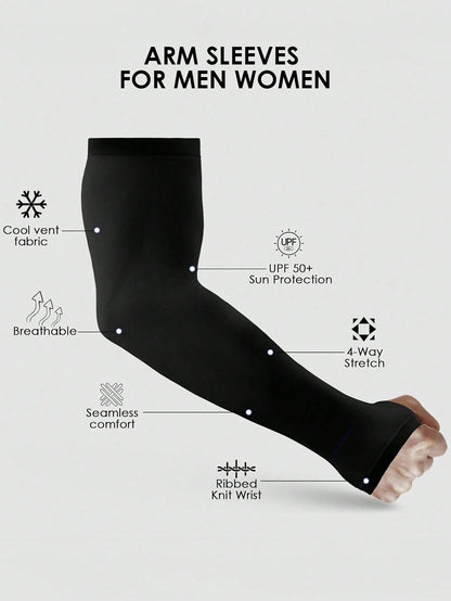 3pcs/1 Pair Male/Female Anti-UV Arm Sleeves, Compression Sleeves For Men To Cover Arms, Male/Female Sun Protection Sleeve Covers- Unisex Sun Protection Arm Sleeves