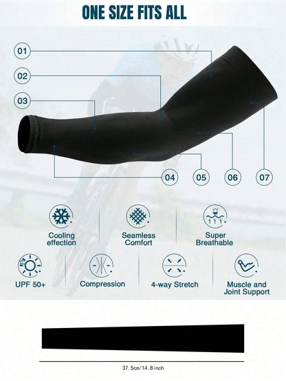 3pcs/1 Pair Male/Female Anti-UV Arm Sleeves, Compression Sleeves For Men To Cover Arms, Male/Female Sun Protection Sleeve Covers- Unisex Sun Protection Arm Sleeves