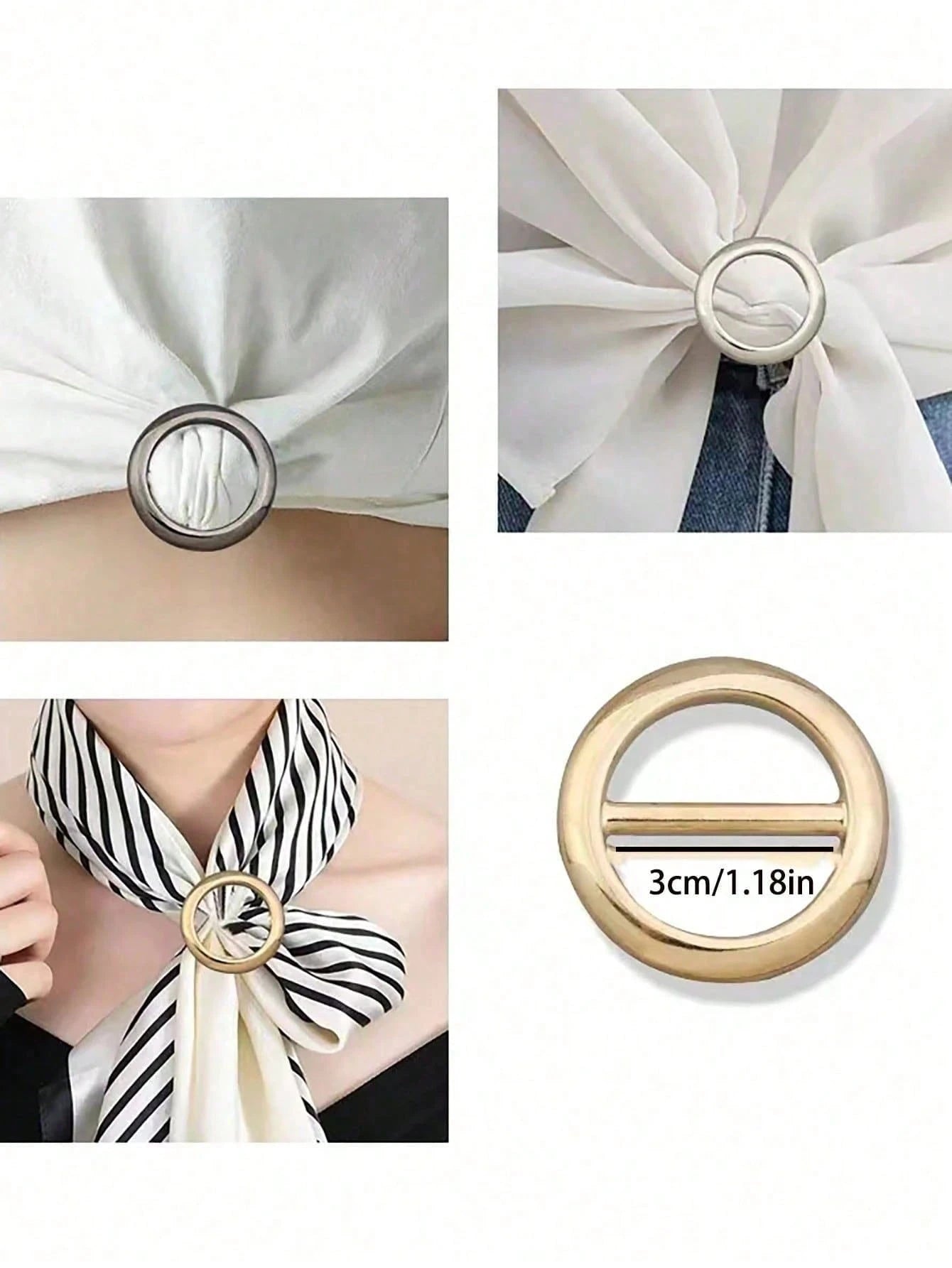 3pcs/1pc Multi-Functional Metal Scarf Clips And Accessory Clips- Elegant Fashion Accessories, Round Waist Scarf And Clothing Buttons, Multi-Functional Round Skirt Knot Clips, Suitable For T-Shirts, S