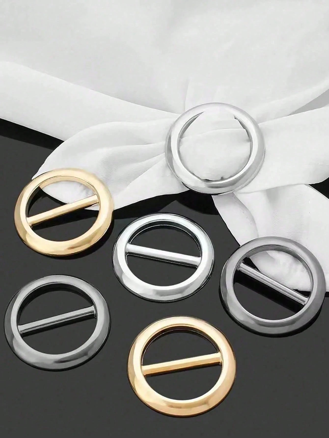 3pcs/1pc Multi-Functional Metal Scarf Clips And Accessory Clips- Elegant Fashion Accessories, Round Waist Scarf And Clothing Buttons, Multi-Functional Round Skirt Knot Clips, Suitable For T-Shirts, S