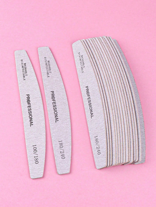 3pcs/5pcs/10pcs/25pcs/50pcs Grey Thin Wooden Nail File- 100/180/240 Grit Nail Files Double Sided Emery Board Washable Emery Boards Reusable Nail Buffers Manicure Tools For Natural Nails Acrylic Nails
