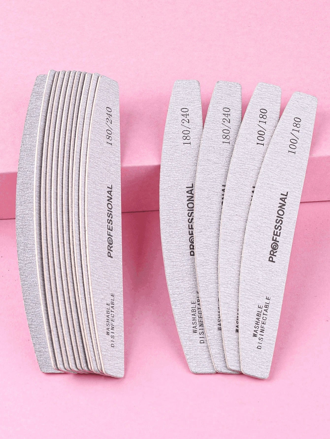 3pcs/5pcs/10pcs/25pcs/50pcs Grey Thin Wooden Nail File- 100/180/240 Grit Nail Files Double Sided Emery Board Washable Emery Boards Reusable Nail Buffers Manicure Tools For Natural Nails Acrylic Nails