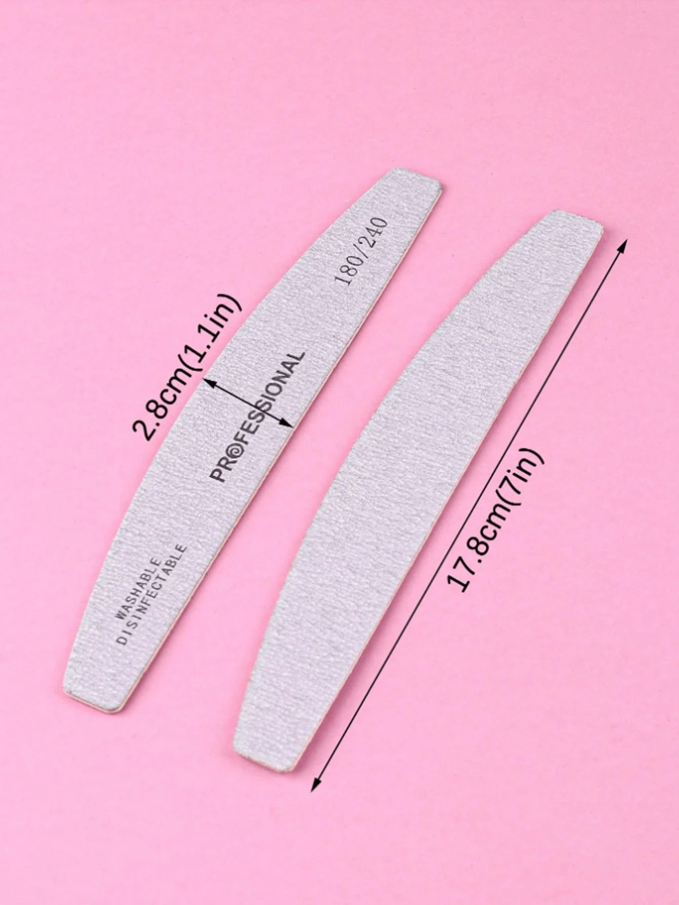 3pcs/5pcs/10pcs/25pcs/50pcs Grey Thin Wooden Nail File- 100/180/240 Grit Nail Files Double Sided Emery Board Washable Emery Boards Reusable Nail Buffers Manicure Tools For Natural Nails Acrylic Nails