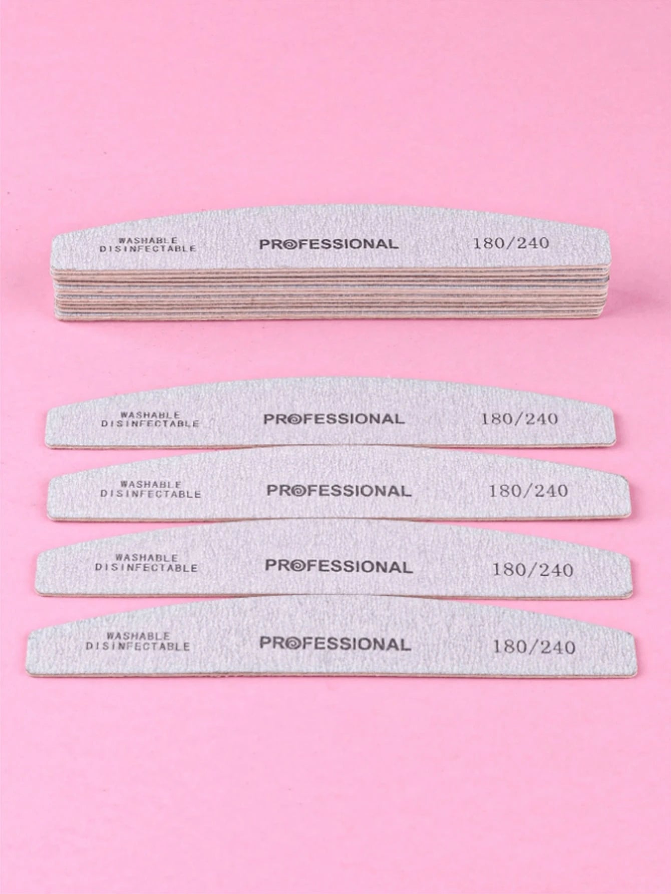 3pcs/5pcs/10pcs/25pcs/50pcs Grey Thin Wooden Nail File- 100/180/240 Grit Nail Files Double Sided Emery Board Washable Emery Boards Reusable Nail Buffers Manicure Tools For Natural Nails Acrylic Nails