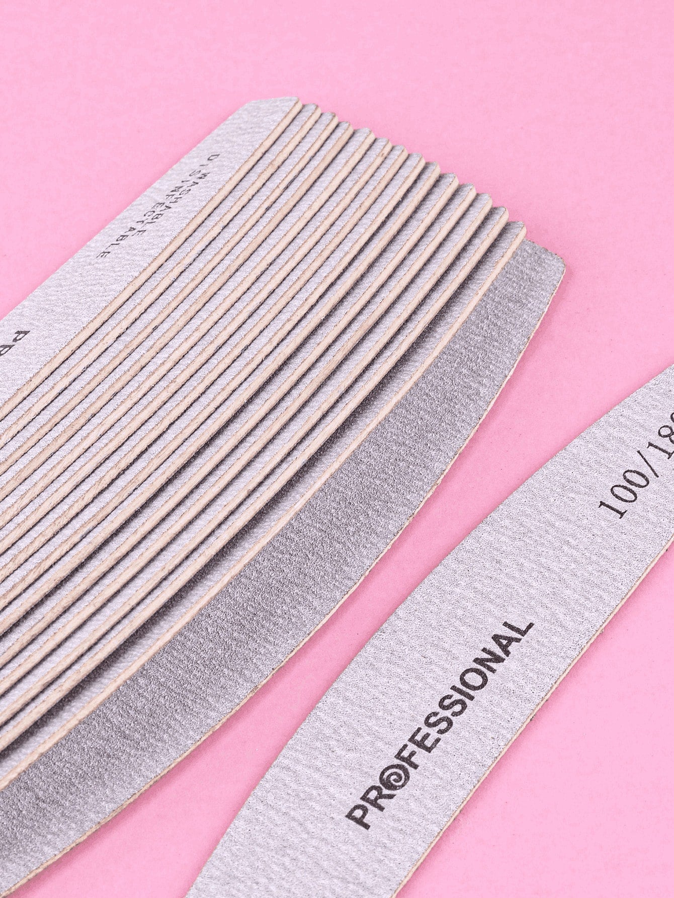 3pcs/5pcs/10pcs/25pcs/50pcs Grey Thin Wooden Nail File- 100/180/240 Grit Nail Files Double Sided Emery Board Washable Emery Boards Reusable Nail Buffers Manicure Tools For Natural Nails Acrylic Nails
