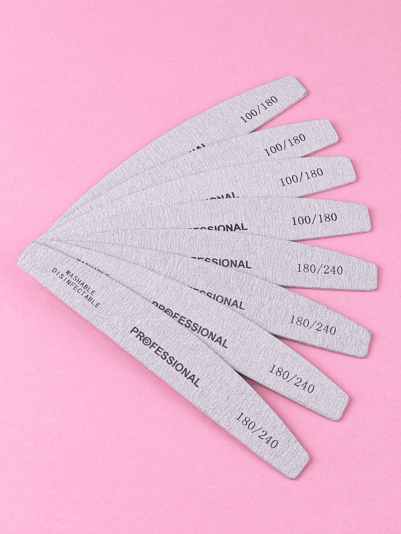 3pcs/5pcs/10pcs/25pcs/50pcs Grey Thin Wooden Nail File- 100/180/240 Grit Nail Files Double Sided Emery Board Washable Emery Boards Reusable Nail Buffers Manicure Tools For Natural Nails Acrylic Nails