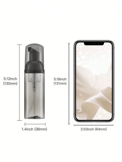 3pcs (60 Ml, 2oz) Travel Foam Pump Bottle- Clear Plastic Container, Refillable, With Dispenser Pump For Face Wash, Eyelash Shampoo And Skincare, Portable Foam Machine, Travel Accessories