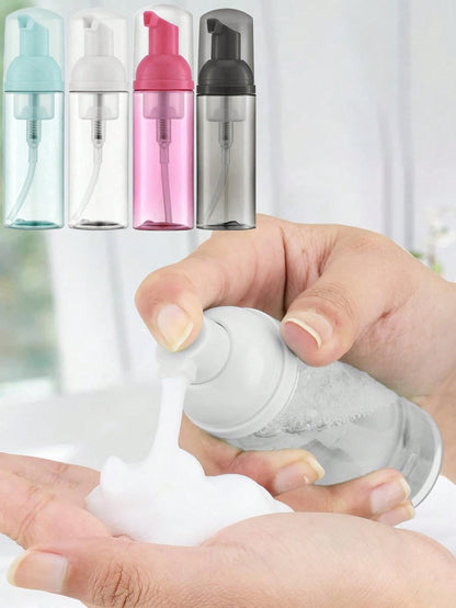 3pcs (60 Ml, 2oz) Travel Foam Pump Bottle- Clear Plastic Container, Refillable, With Dispenser Pump For Face Wash, Eyelash Shampoo And Skincare, Portable Foam Machine, Travel Accessories