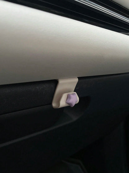 3pcs/6pcs Colorful Star & Heart Shaped Mini Car Hooks, Invisible Glove Box Hooks, Passenger Side Decorative Hooks, Car Storage Organizer, Front Row Hooks, Multifunctional Cute Glove Box Hooks, Compati