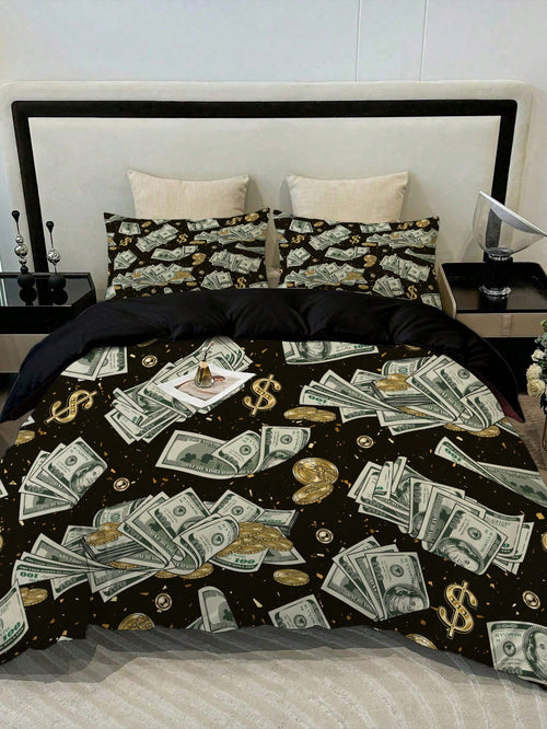 3pcs Bedding Set, Floral Print Polyester Bedding Set, Suitable For Bedroom, Guest Room (1*Duvet Cover + 2*Pillowcases, Comforter Not Included)