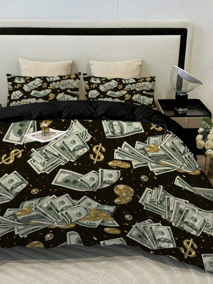 3pcs Bedding Set, Floral Print Polyester Bedding Set, Suitable For Bedroom, Guest Room (1*Duvet Cover + 2*Pillowcases, Comforter Not Included)