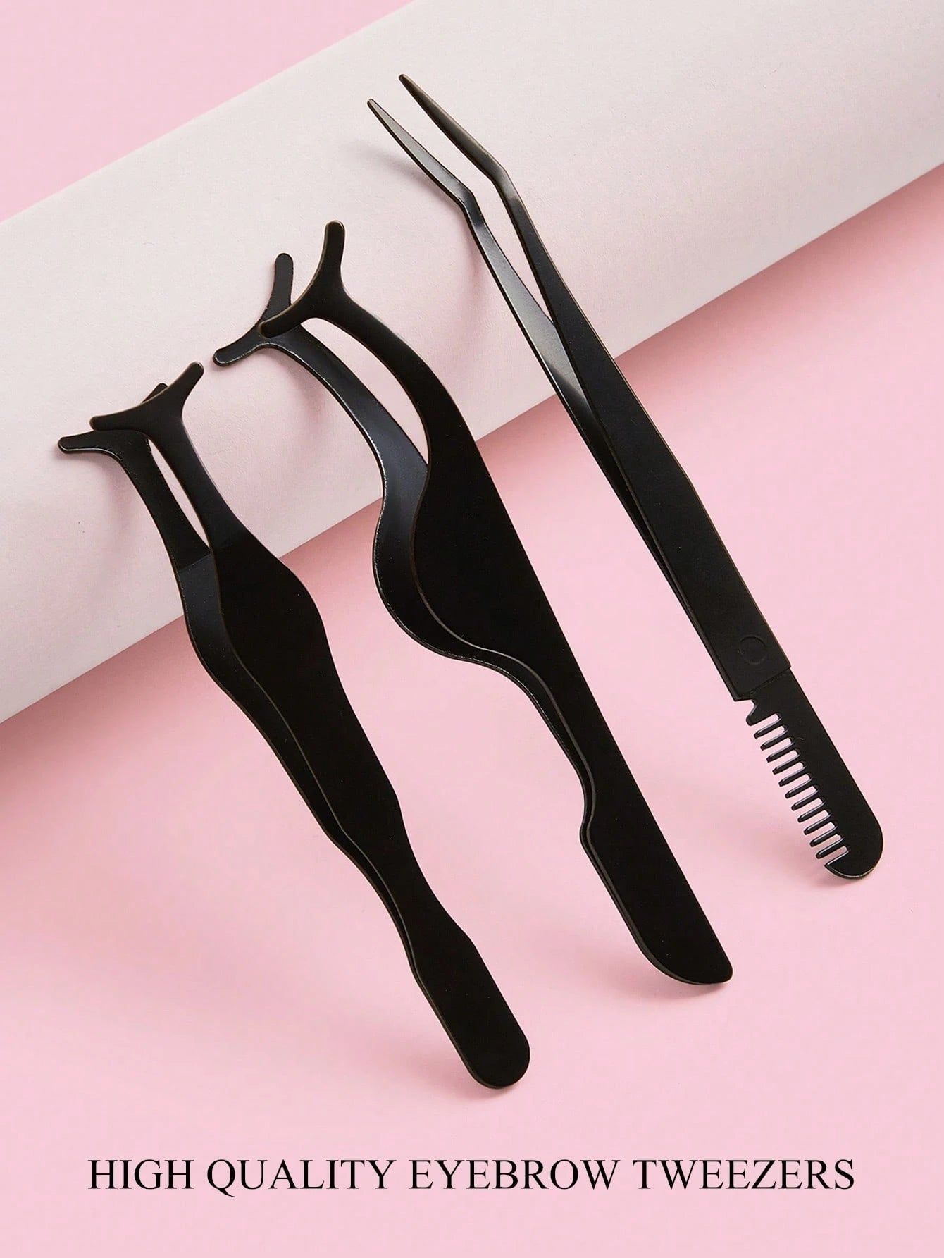 3pcs Black Seahorse Clip + Gourd Clip + Comb Clip, False Eyelash Application Tweezer Set, Precise Grip Easy To Use, Effortless Application Of False Eyelashes, Makeup Tool, Home Essential, Travel Porta