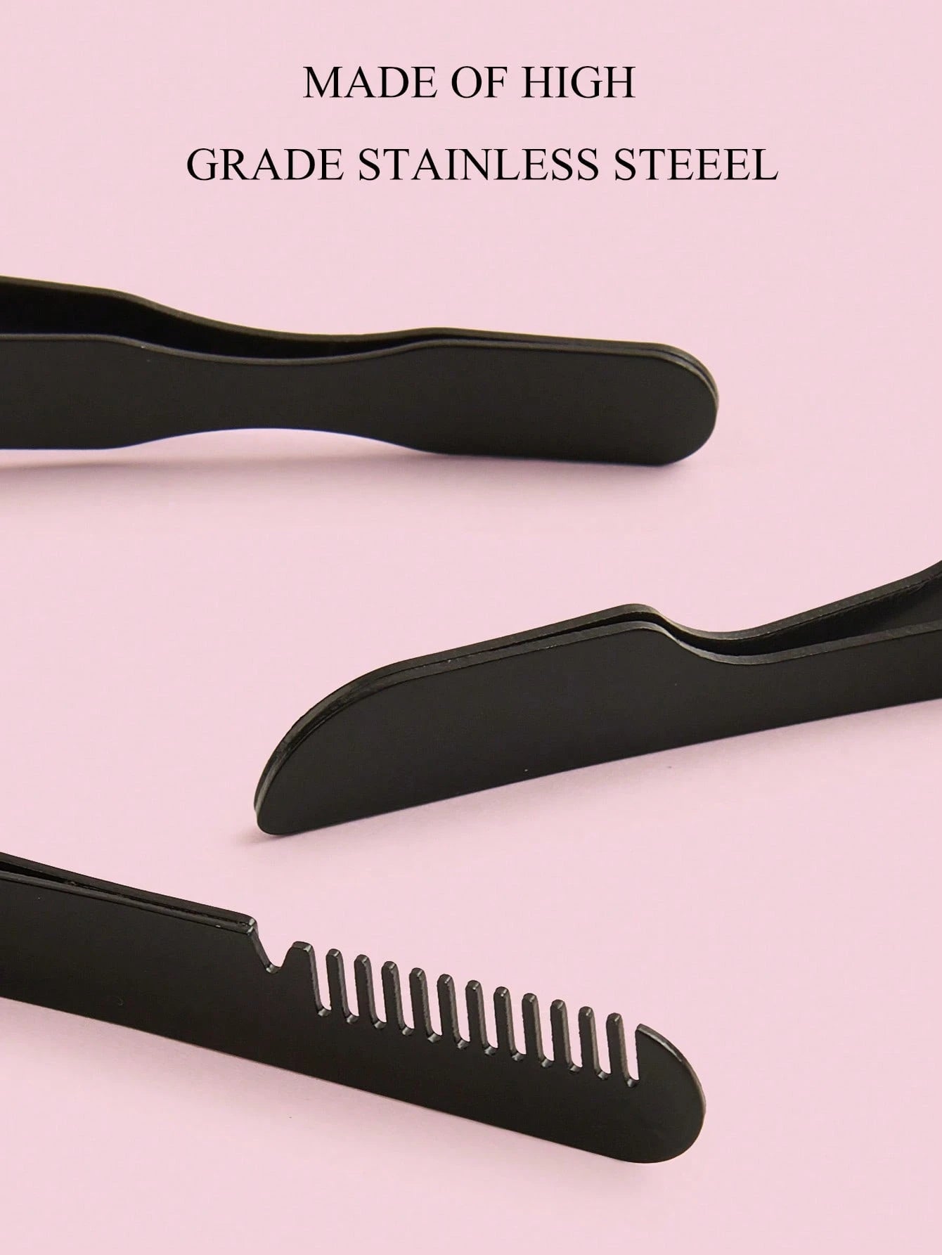 3pcs Black Seahorse Clip + Gourd Clip + Comb Clip, False Eyelash Application Tweezer Set, Precise Grip Easy To Use, Effortless Application Of False Eyelashes, Makeup Tool, Home Essential, Travel Porta