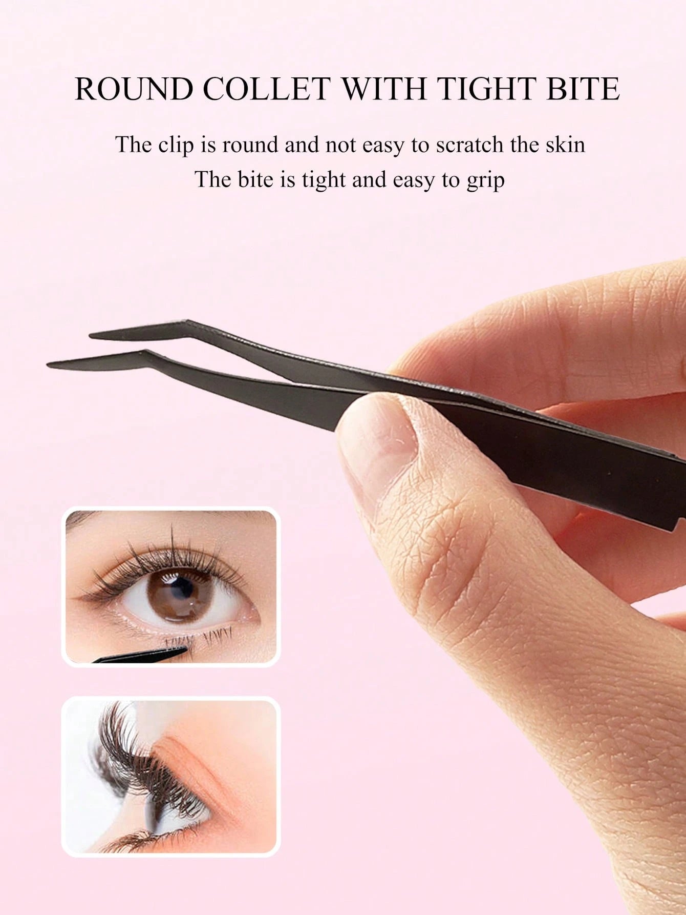 3pcs Black Seahorse Clip + Gourd Clip + Comb Clip, False Eyelash Application Tweezer Set, Precise Grip Easy To Use, Effortless Application Of False Eyelashes, Makeup Tool, Home Essential, Travel Porta