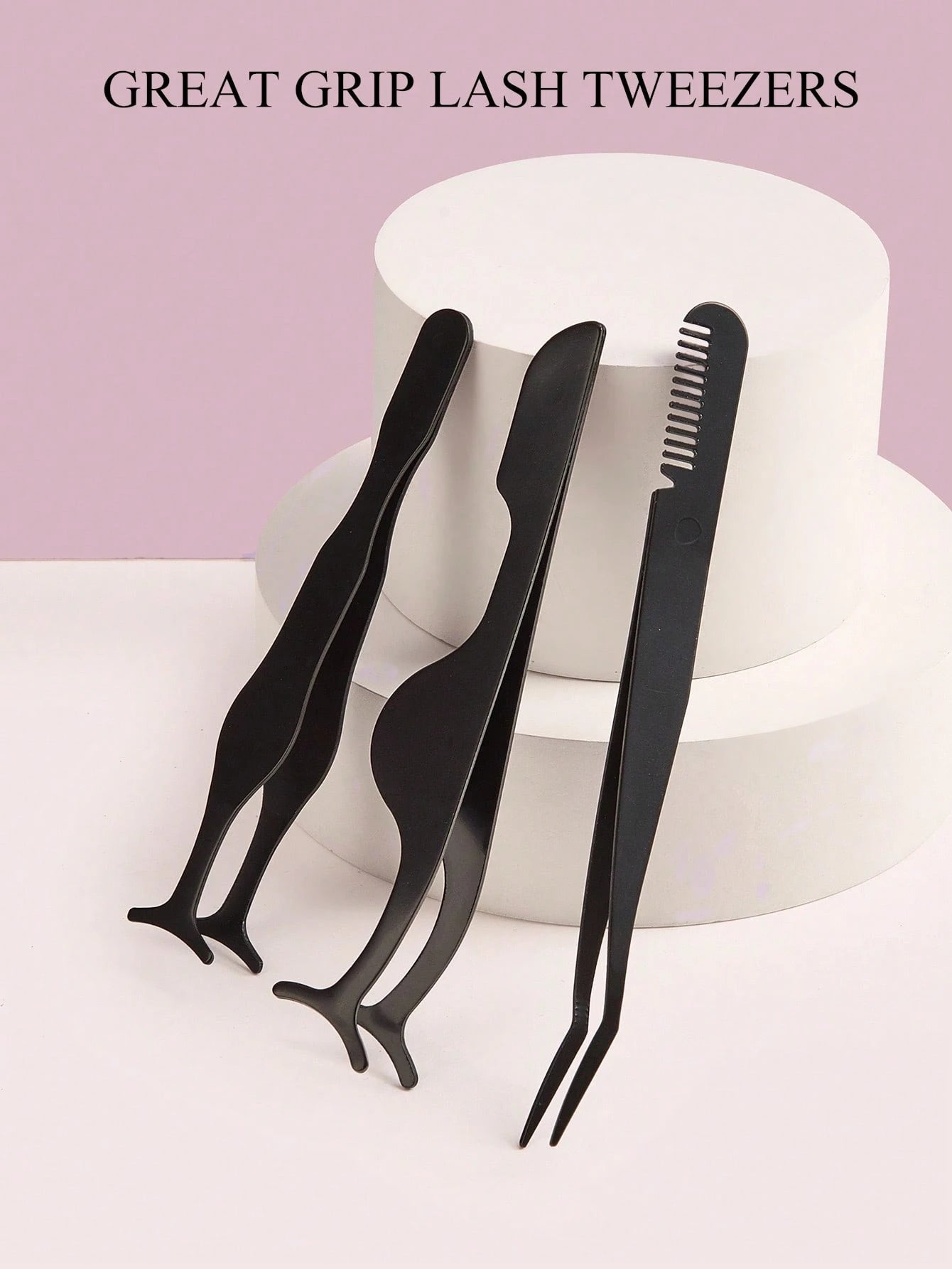 3pcs Black Seahorse Clip + Gourd Clip + Comb Clip, False Eyelash Application Tweezer Set, Precise Grip Easy To Use, Effortless Application Of False Eyelashes, Makeup Tool, Home Essential, Travel Porta