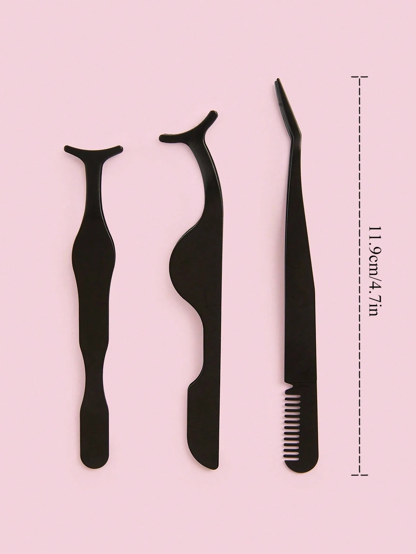 3pcs Black Seahorse Clip + Gourd Clip + Comb Clip, False Eyelash Application Tweezer Set, Precise Grip Easy To Use, Effortless Application Of False Eyelashes, Makeup Tool, Home Essential, Travel Porta