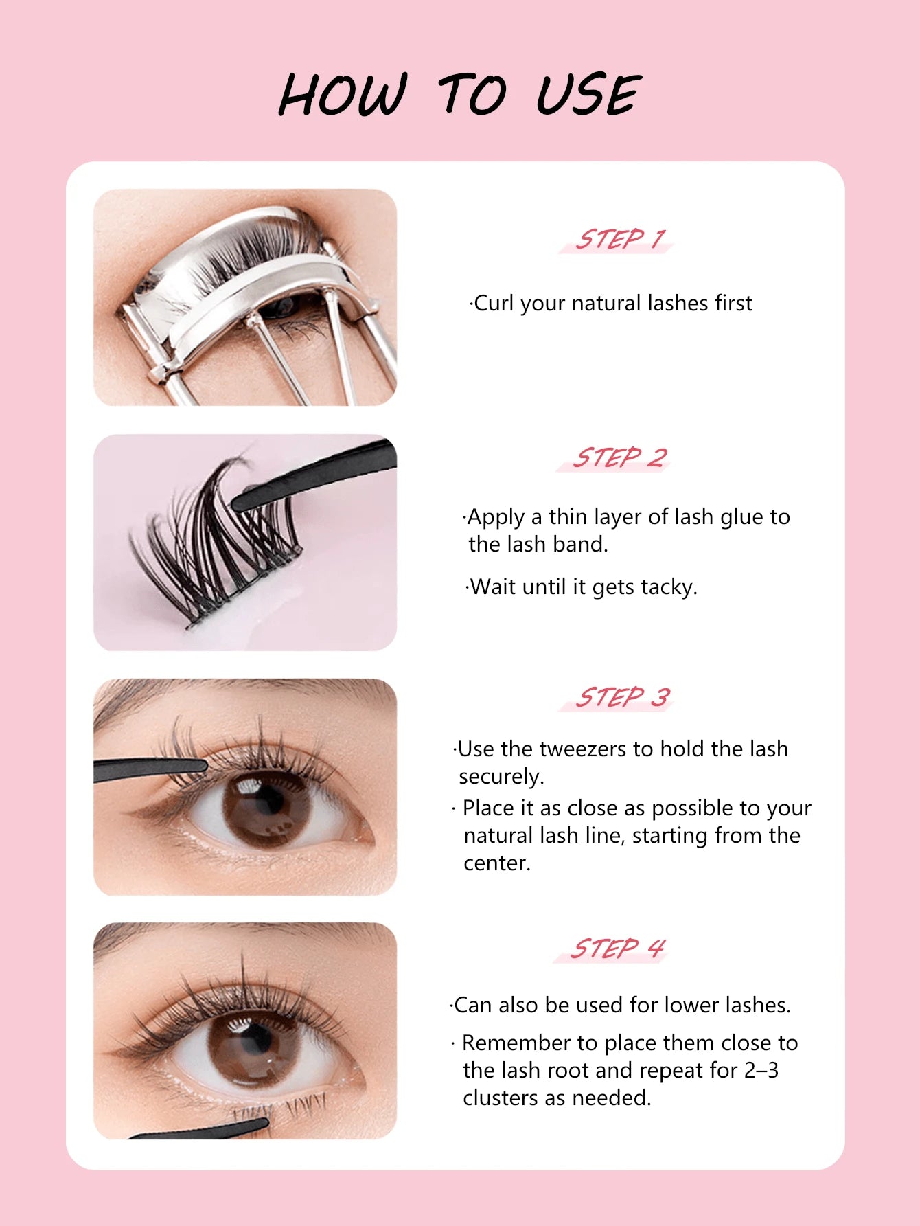 3pcs Black Seahorse Clip + Gourd Clip + Comb Clip, False Eyelash Application Tweezer Set, Precise Grip Easy To Use, Effortless Application Of False Eyelashes, Makeup Tool, Home Essential, Travel Porta