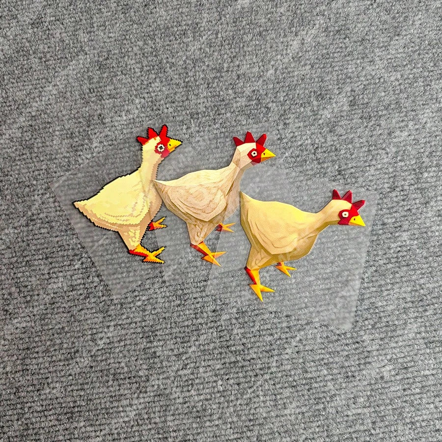 3pcs Car Stickers CS Stickers Classic Exploding Chicken V-Society Classic Exploding Rooster Suitable For Car, Motorcycle, Laptop, Computer Decal Decoration