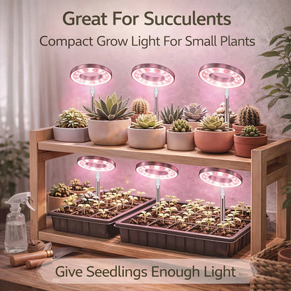 3pcs Full Spectrum Grow Lights, Adjustable Brightness And Height, With Smart Timer, Retractable Desktop Plant Lamp For Succulents, Flowers And Small Indoor Plants