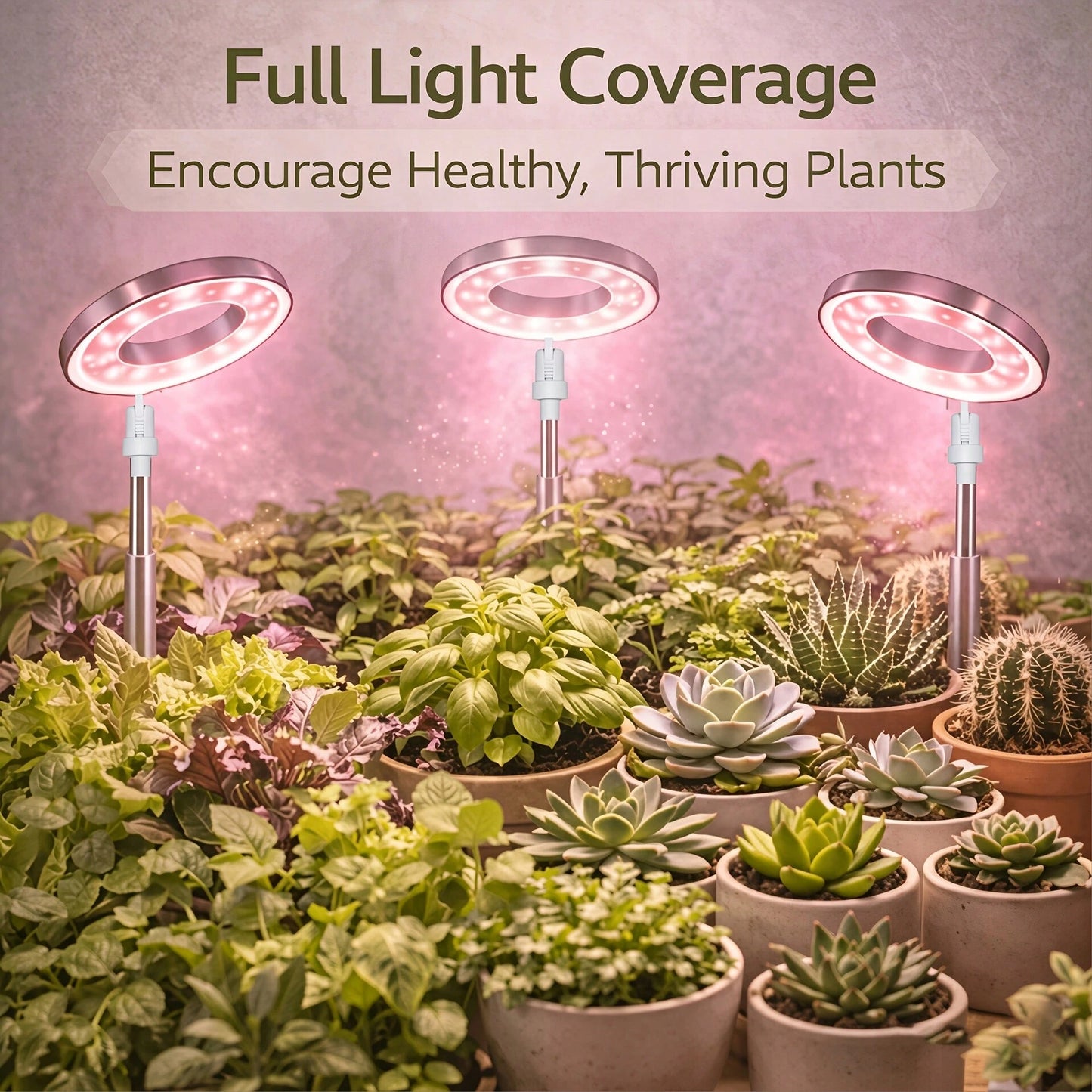 3pcs Full Spectrum Grow Lights, Adjustable Brightness And Height, With Smart Timer, Retractable Desktop Plant Lamp For Succulents, Flowers And Small Indoor Plants