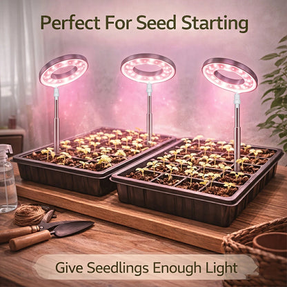 3pcs Full Spectrum Grow Lights, Adjustable Brightness And Height, With Smart Timer, Retractable Desktop Plant Lamp For Succulents, Flowers And Small Indoor Plants