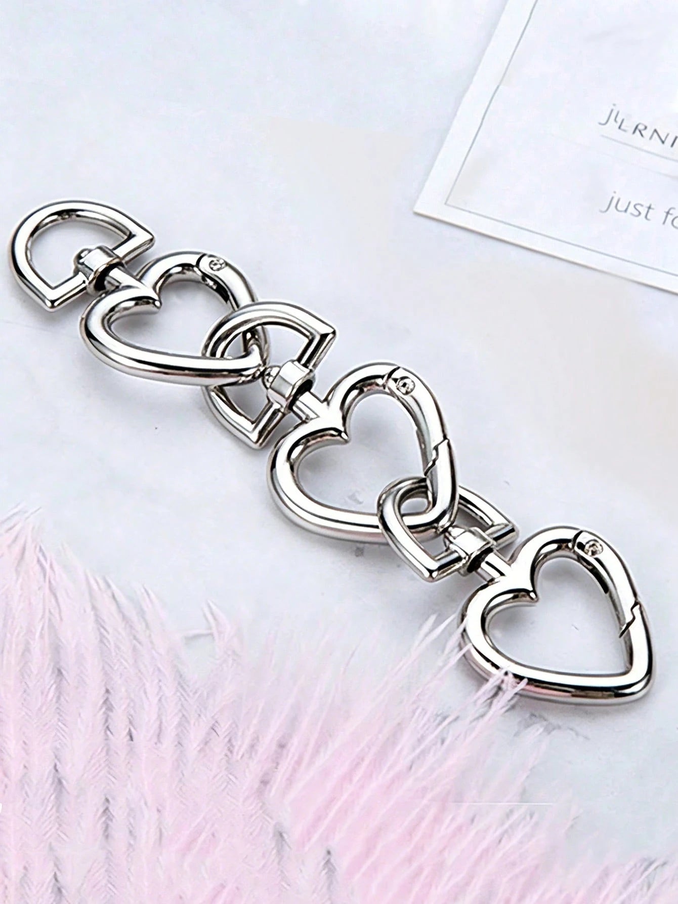 3pcs Gold Heart Spring Ring Hardware Buckle, Metal Round Buckle, Keychain Bag Buckle, Adjustable Hook, Open Ring, DIY Hardware Accessories, Car Accessories, Women's Study Supplies, Teacher Gift, Back
