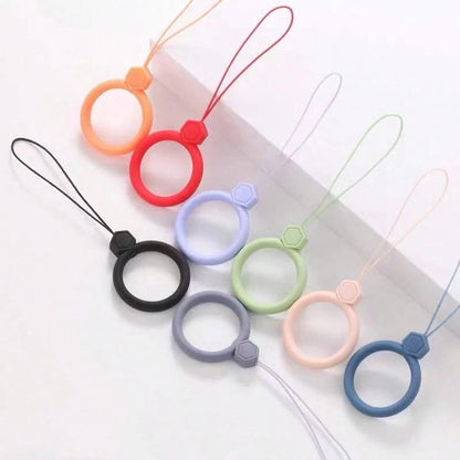 3pcs Minimalist Soft Silicone Ring Finger Straps, Creative Cartoon Gemstone Bottle Cup Hanging Accessory, Adorable Anti-Drop Silicone Lanyard For Phone, Small Fan, Keys, Waterproof And Durable