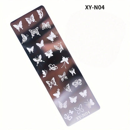 3Pcs Nail Stamp Plates Butterfly Flower Pattern Nail Stamping Templates Manicure Stencils Tools For Nail Art Decoration