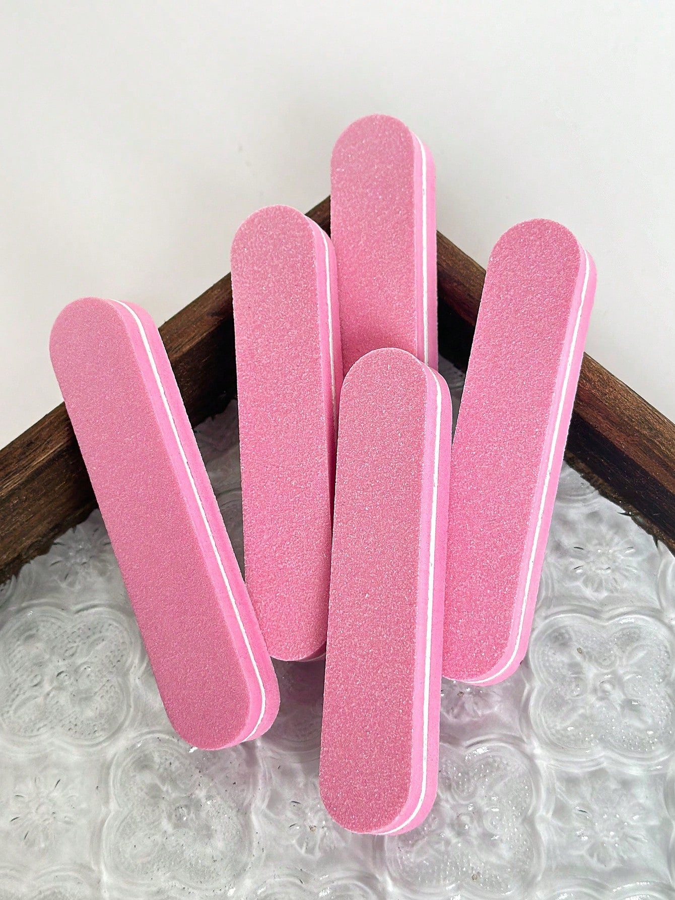 3pcs Pink Nail Polishing Strip, Nail File, Cuticle Pusher, Nail Separator, Valentine's Day New Year Holiday Nail Care Tool Kit, Nail Art Material Set