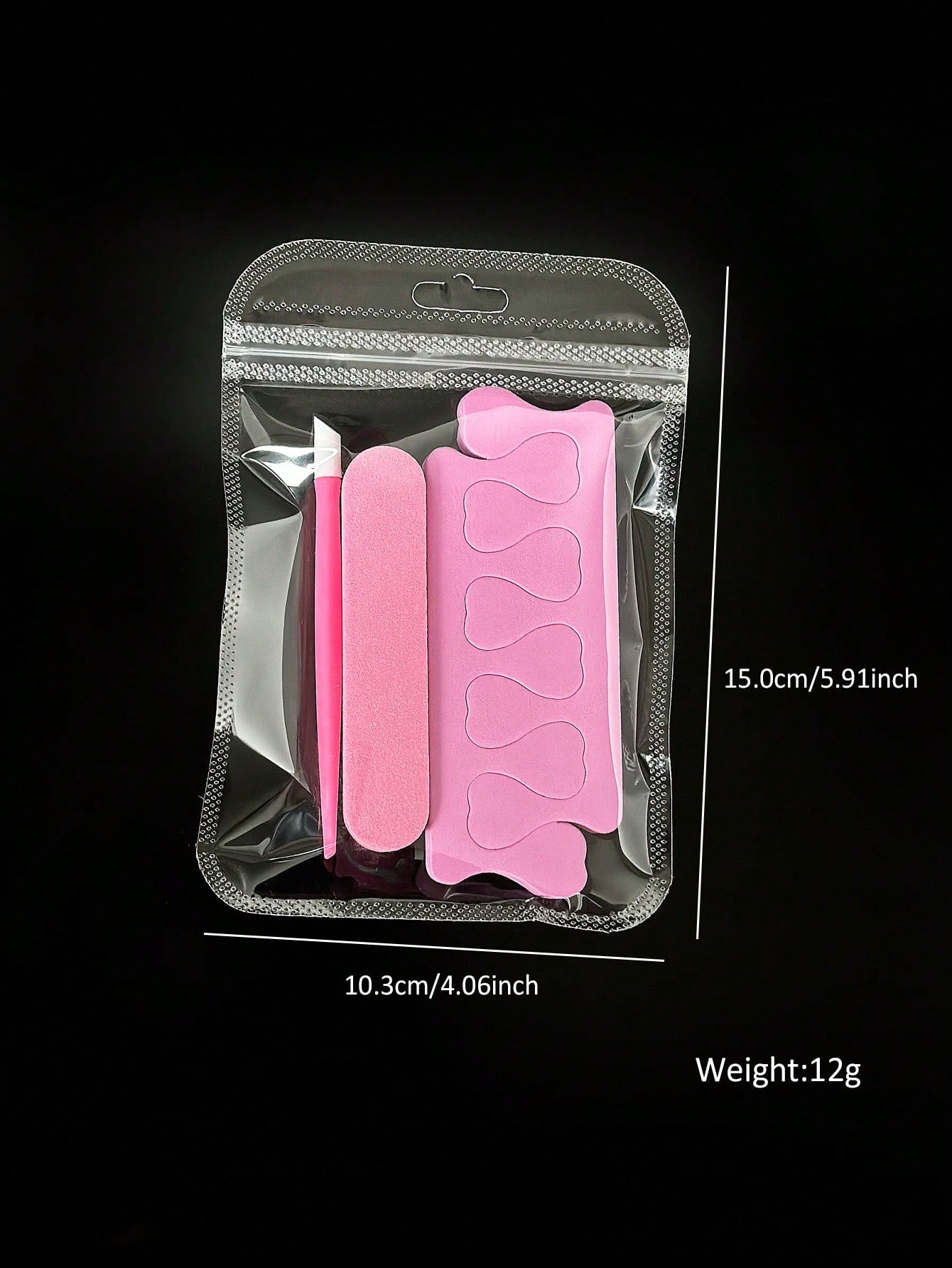 3pcs Pink Nail Polishing Strip, Nail File, Cuticle Pusher, Nail Separator, Valentine's Day New Year Holiday Nail Care Tool Kit, Nail Art Material Set