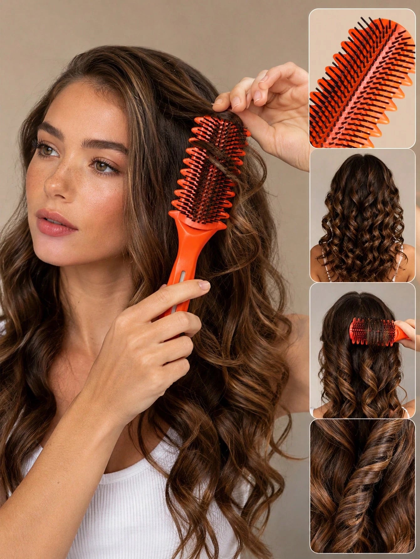 3Pcs Professional Hair Styling Tools Set, Spray Detangling Brush, Barber Hair Cutting Comb, Curly‑Defining Comb, Anti‑Static No‑Pull Hair‑Dressing Kit For Men & Women, Reusable Salon And At‑Home DIY A