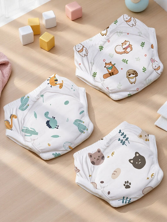 3pcs Reusable Baby Cloth Diapers, Diaper Pants, Training Pants, Soft Adjustable Washable Swim Diapers For Infant Boys And Girls